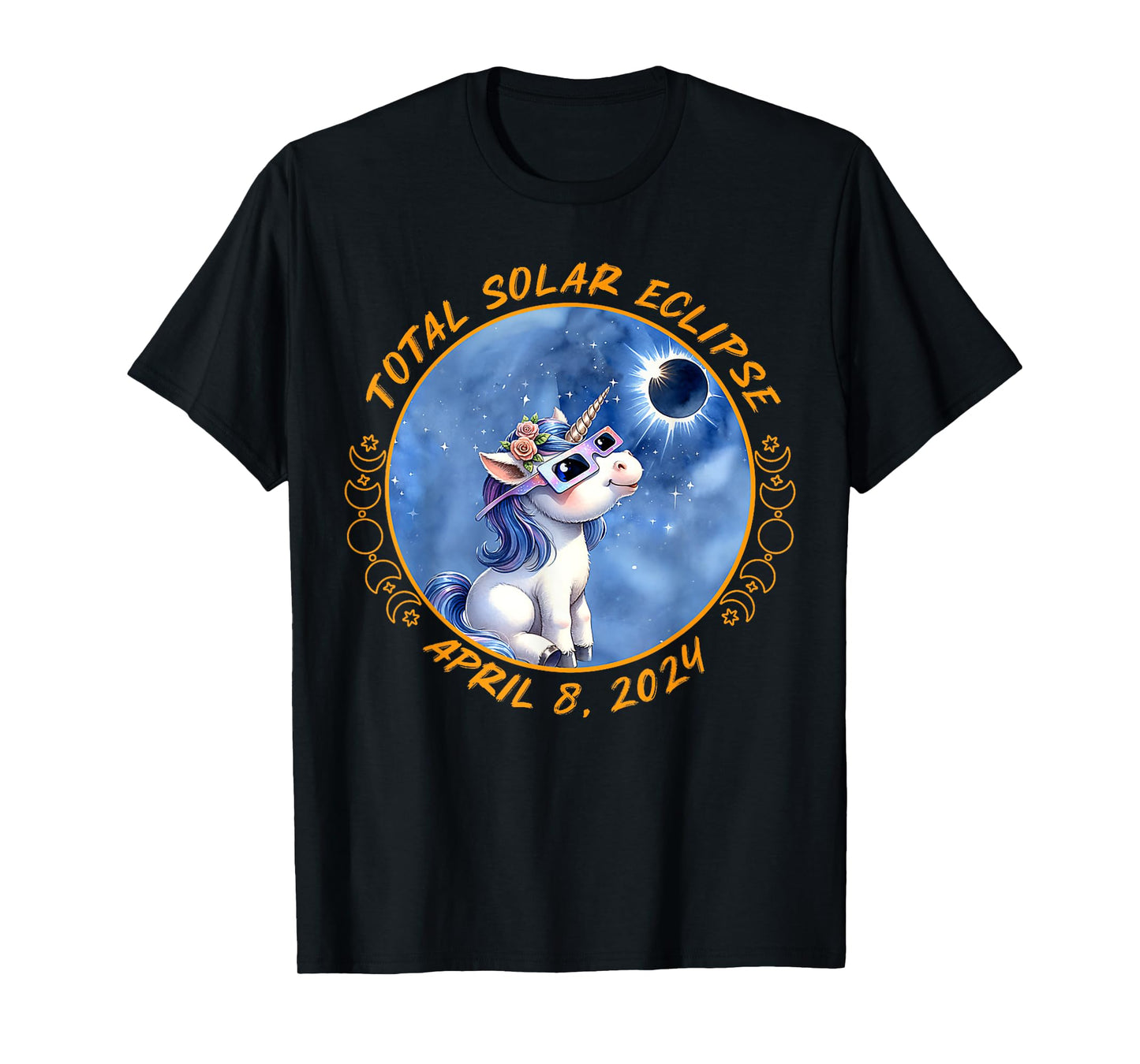 Solar Eclipse Shirt Girls Boys Unicorn Solar Eclipse 2024 T-Shirt