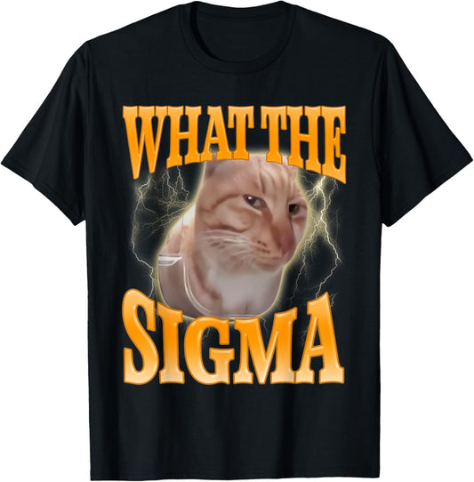 Funny Side Eye Cat What The Sigma Mr Fresh Sarcastic Meme T-Shirt