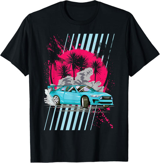 Tuner Drift JDM Car Retro Drifting Racecar Retrowave Car T-Shirt