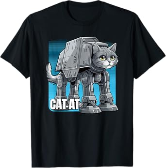 CAT-AT science fiction parody pet cat space robot sci-fi fan Men Women T-Shirt