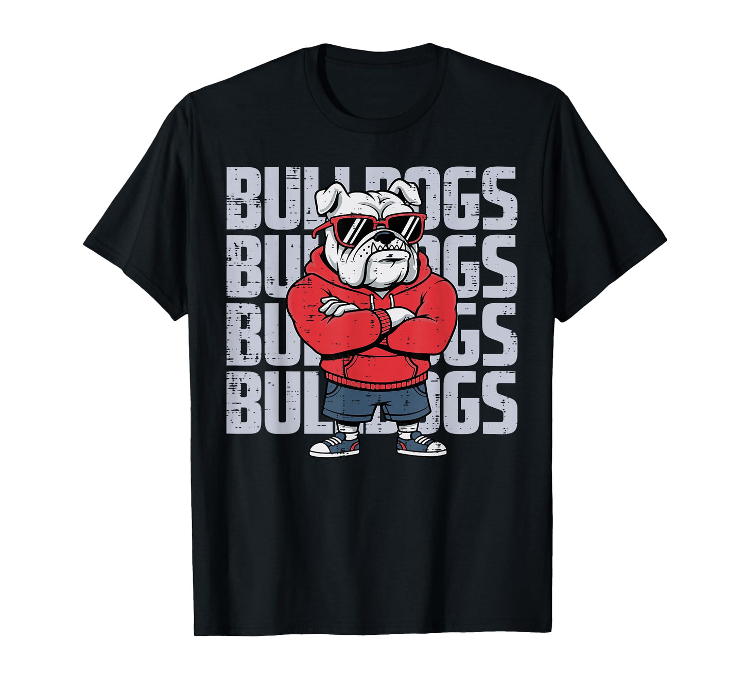 Bulldog Sunglasses Women Men Kids Boys Girls Youth Teen T-Shirt