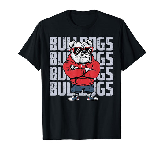 Bulldog Sunglasses Women Men Kids Boys Girls Youth Teen T-Shirt