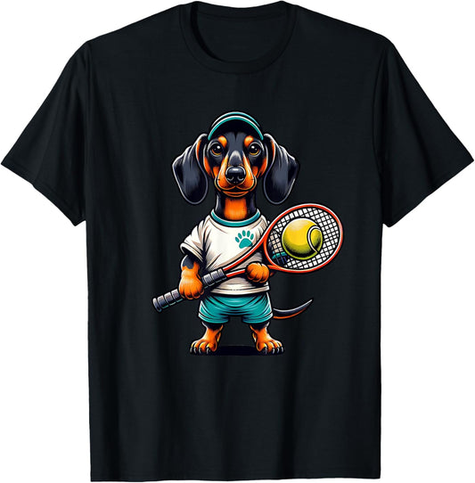 Dachshund Wiener Dog Tennis Player Sport T-Shirt