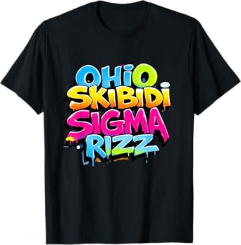 Skibidi Rizz Ohio Sigma Funny Rizzler Gift Graffiti T-Shirt