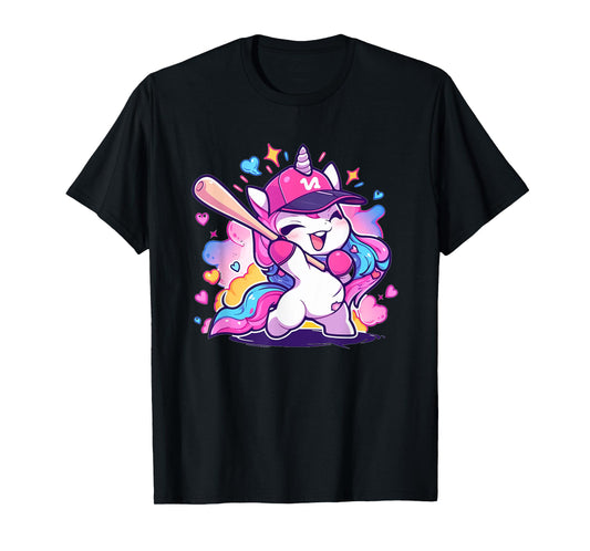 Cute Baseball Sport Baseball Unicorn T-Shirt