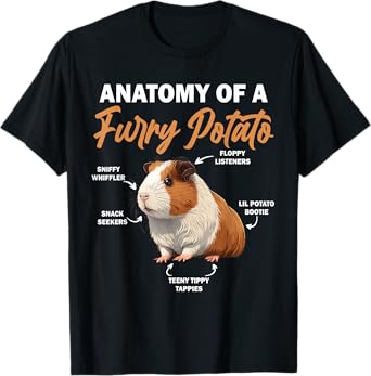 Guinea Pig Shirt Anatomy Of A Furry Potato Guinea Pig Funny T-Shirt
