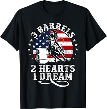 3 Barrels 2 Hearts 1 Dream Vintage Barrel Racing Rodeo T-Shirt