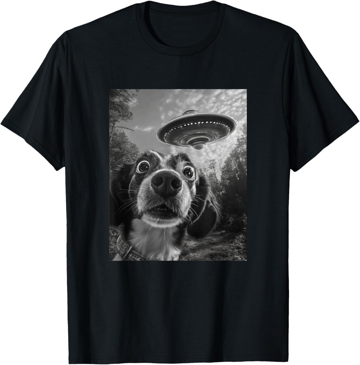 Dog UFO Meme - Funny Dog Selfie with UFO T-Shirt