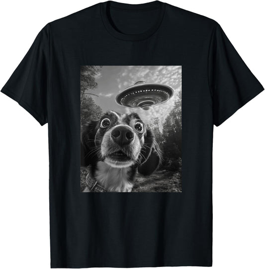 Dog UFO Meme - Funny Dog Selfie with UFO T-Shirt