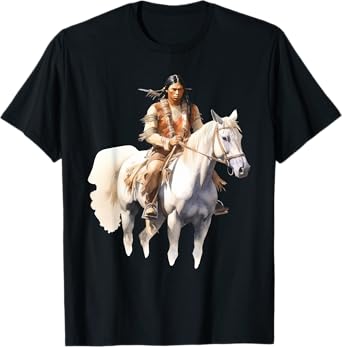 Native American Horse Rider Native Indian Tribe Art Heritage T-Shirt
