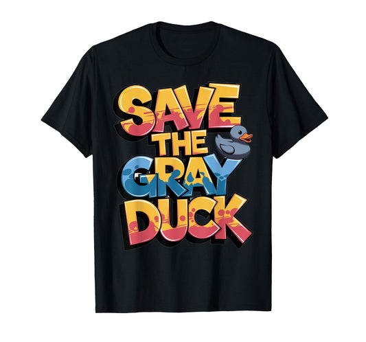 Save The Gray Duck Funny Duck Lover Retro T-Shirt