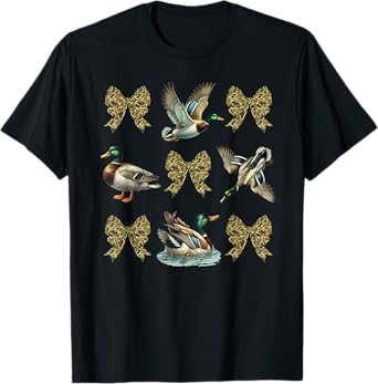 Mallard Duck Camouflage Camo Bow Duck Hunting Girls Camo T-Shirt
