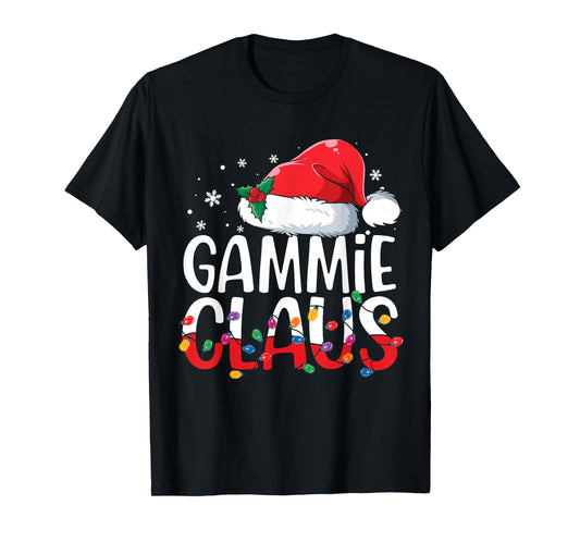 Gammie Claus Family Matching Christmas Pajamas Santa Hat T-Shirt