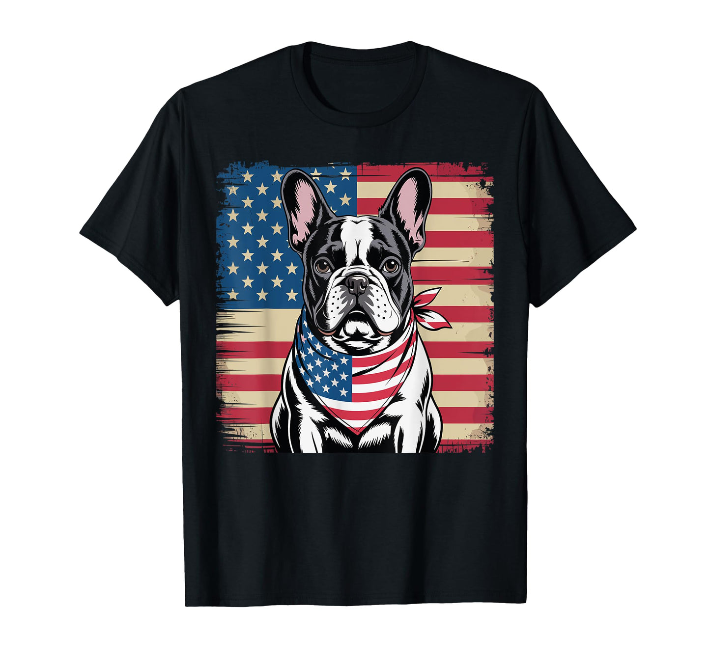Patriotic French Bulldog Dog American Flag 4Th Of July T-Shirt