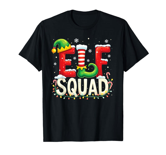 Elf Squad Funny Elf Family Christmas Matching Pajamas Xmas T-Shirt