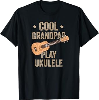 Cool Grandpas Play Ukulele Ukulele Music Guitar T-Shirt