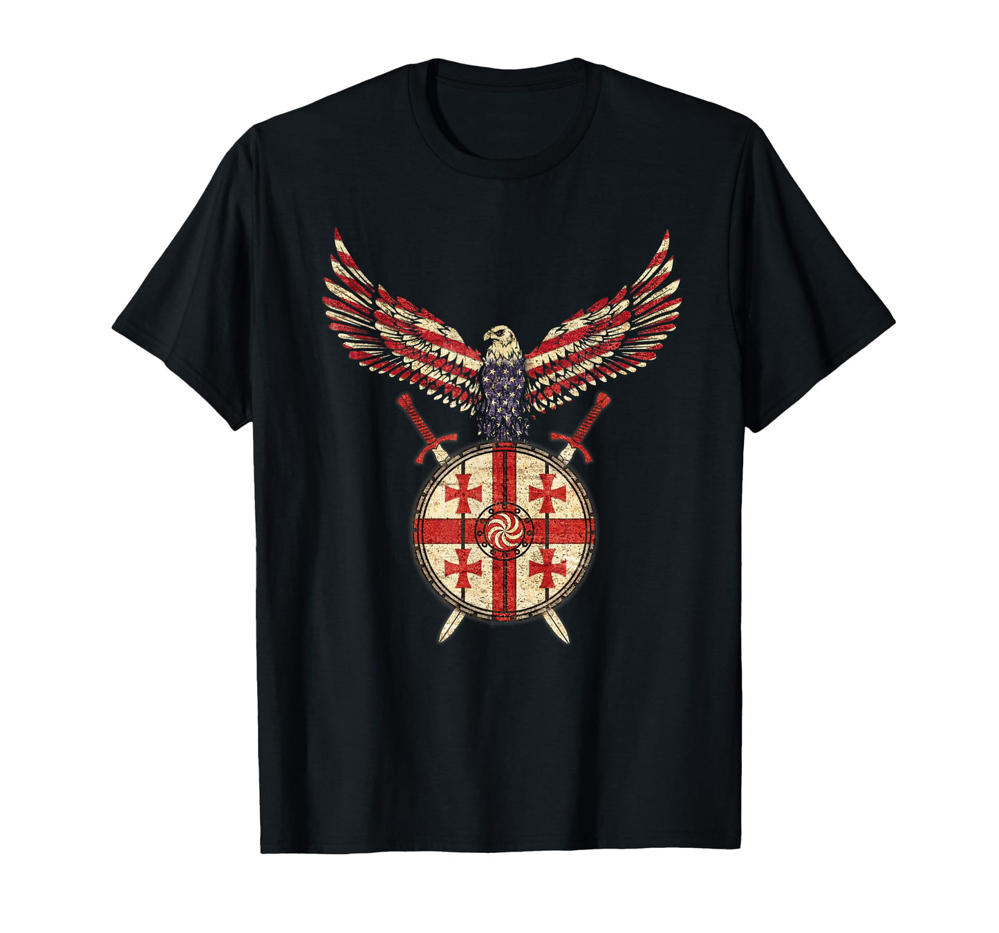 Flag of USA and Georgia, Georgian American T-Shirt