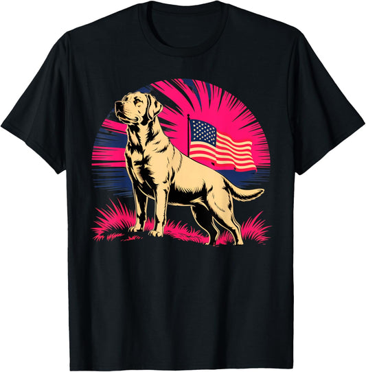 labrador lab Dog lover Patriotic Dog 4th Of July T-Shirt