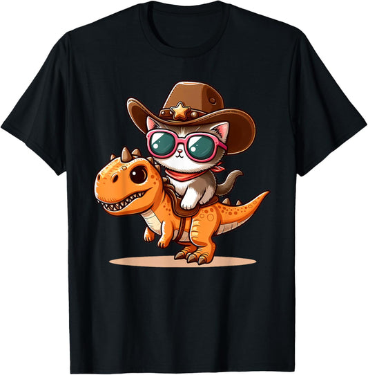 Dinosaur & Cat, T-Rex, Cat Owner, Cat Lover T-Shirt