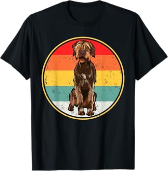 Vintage Retro Sunset Wirehaired Pointing Griffon Dog T-Shirt for Men Women