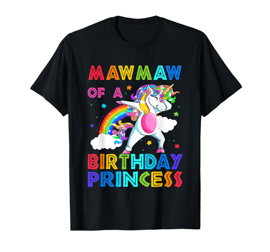 Mawmaw Of The Birthday Princess Unicorn Rainbow Gifts T-Shirt