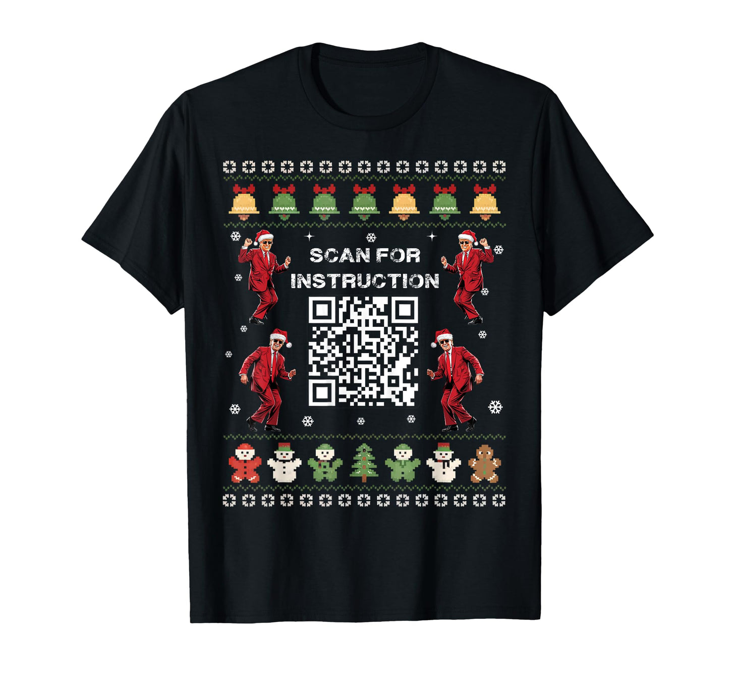 QR Trump Dance Code President Scan For Instruction Christmas T-Shirt