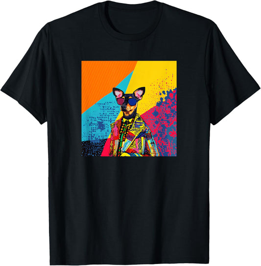 Manchester Terrier Dog Fashion Cute Colorful Pop Art T-Shirt