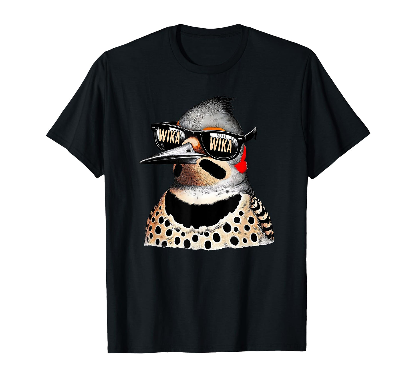 Antler & Oak Funny Northern Flicker WIka Wika for bird nerds T-Shirt, Small, Blue