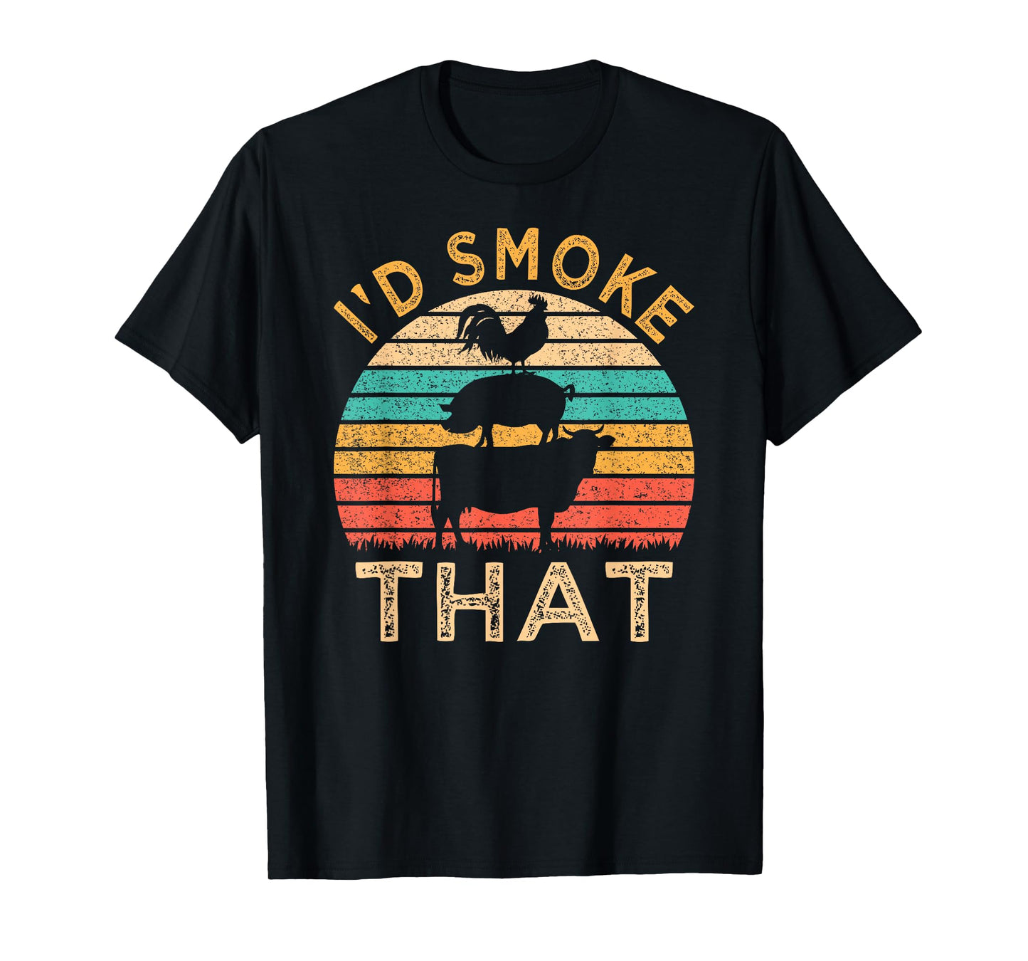 Funny BBQ I'd Smoke That Barbecue Retro Grilling T-Shirt