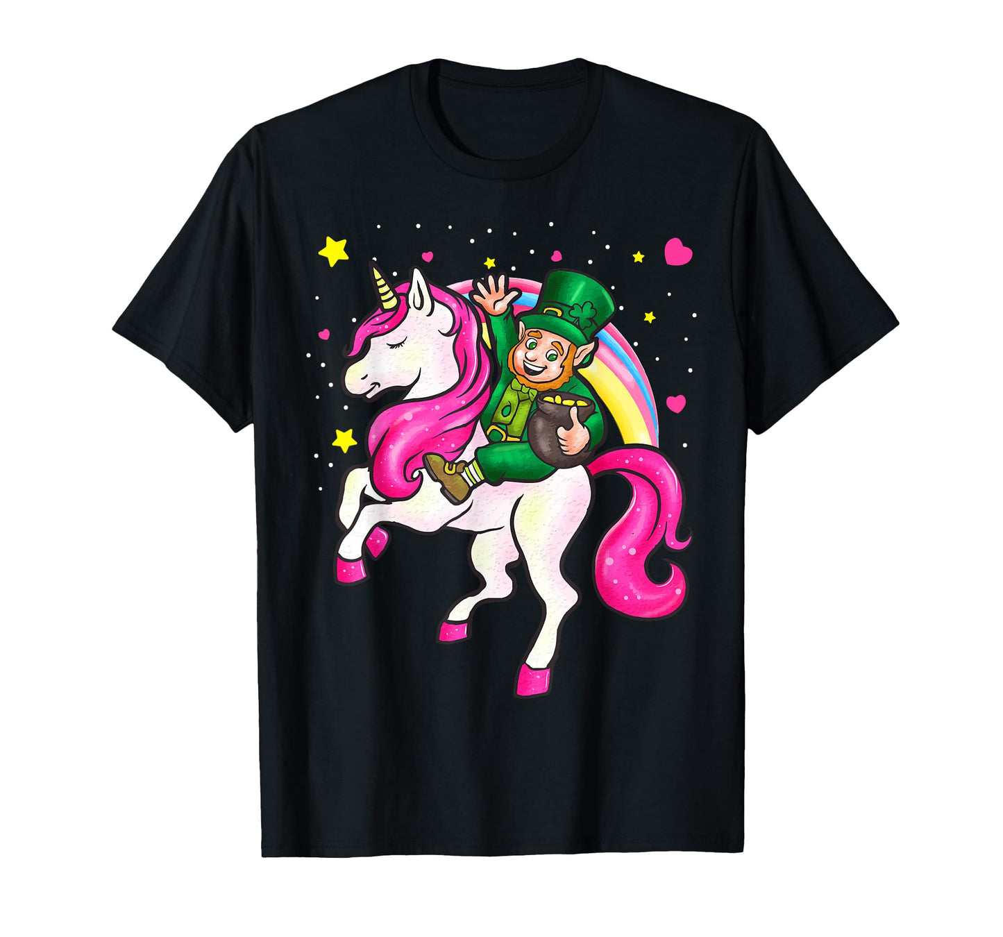 St Patricks Day Kids Leprechaun Irish Unicorn Girls Womens T-Shirt