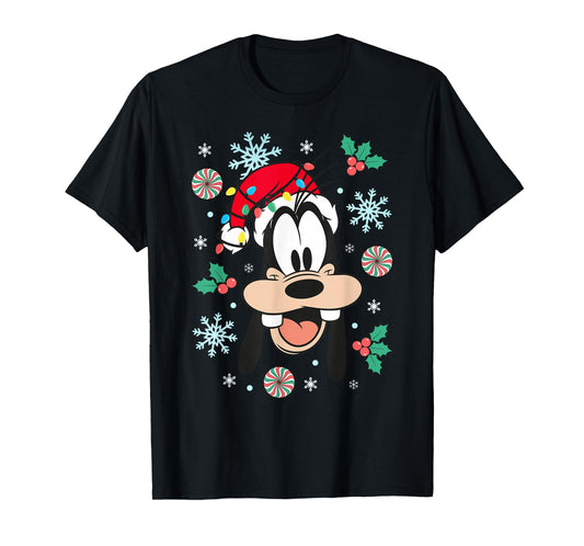 Disney Mickey And Friends Christmas Goofy Big Face Portrait T-Shirt