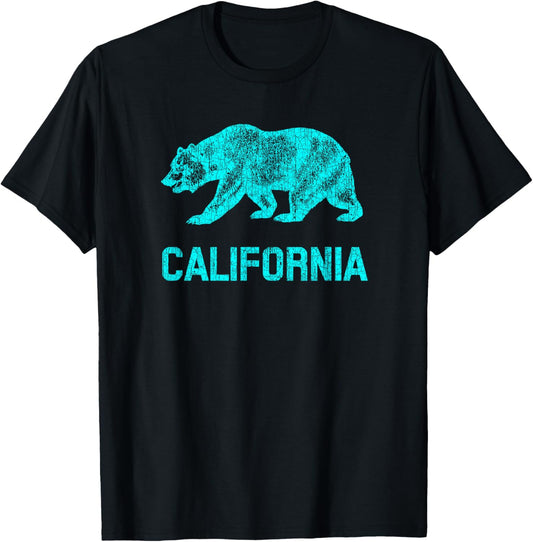 California Republic Flag Distressed Bear T-Shirt
