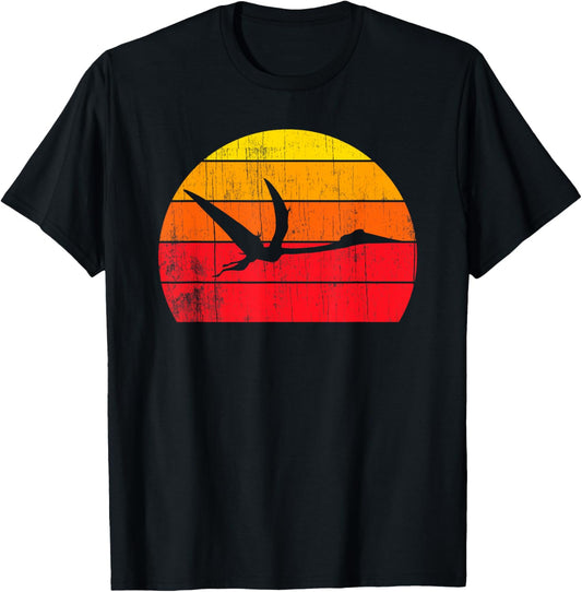 Quetzalcoatlus Vintage Retro Sunset Gift for Dinosaur Lover T-Shirt