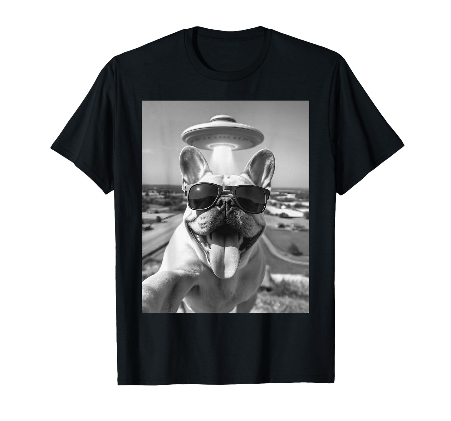 French Bulldog Selfie UFO Alien French Bulldog T-Shirt