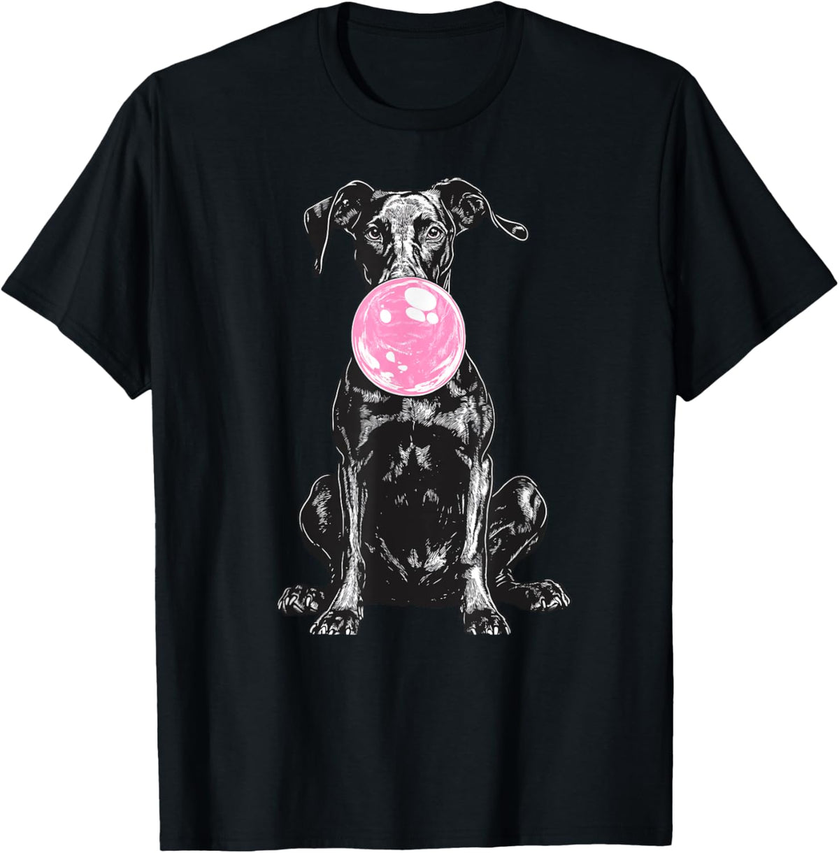 Vintage Doberman Blowing Bubble Dog Dad Mom Owner T-shirt