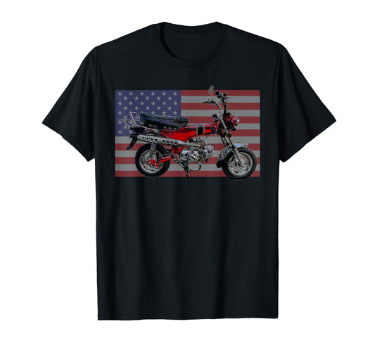 Trail 70 Mini BIke, Vintage Minibike, Retro American Flag T-Shirt for Women Men
