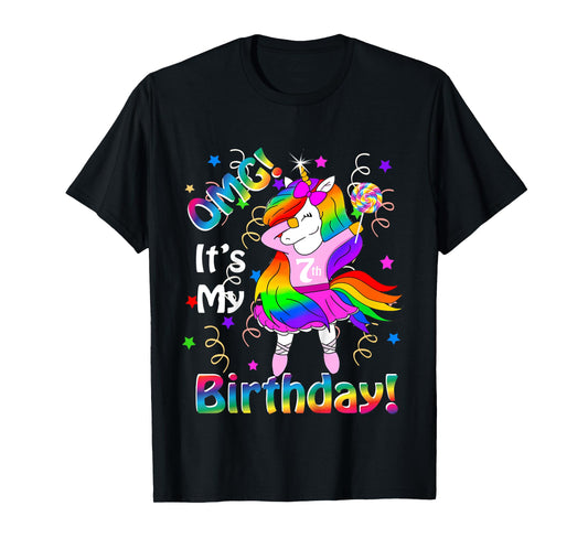 OMG It's My 7th Birthday Girls Unicorn (7 years old) outfit T-Shirt
