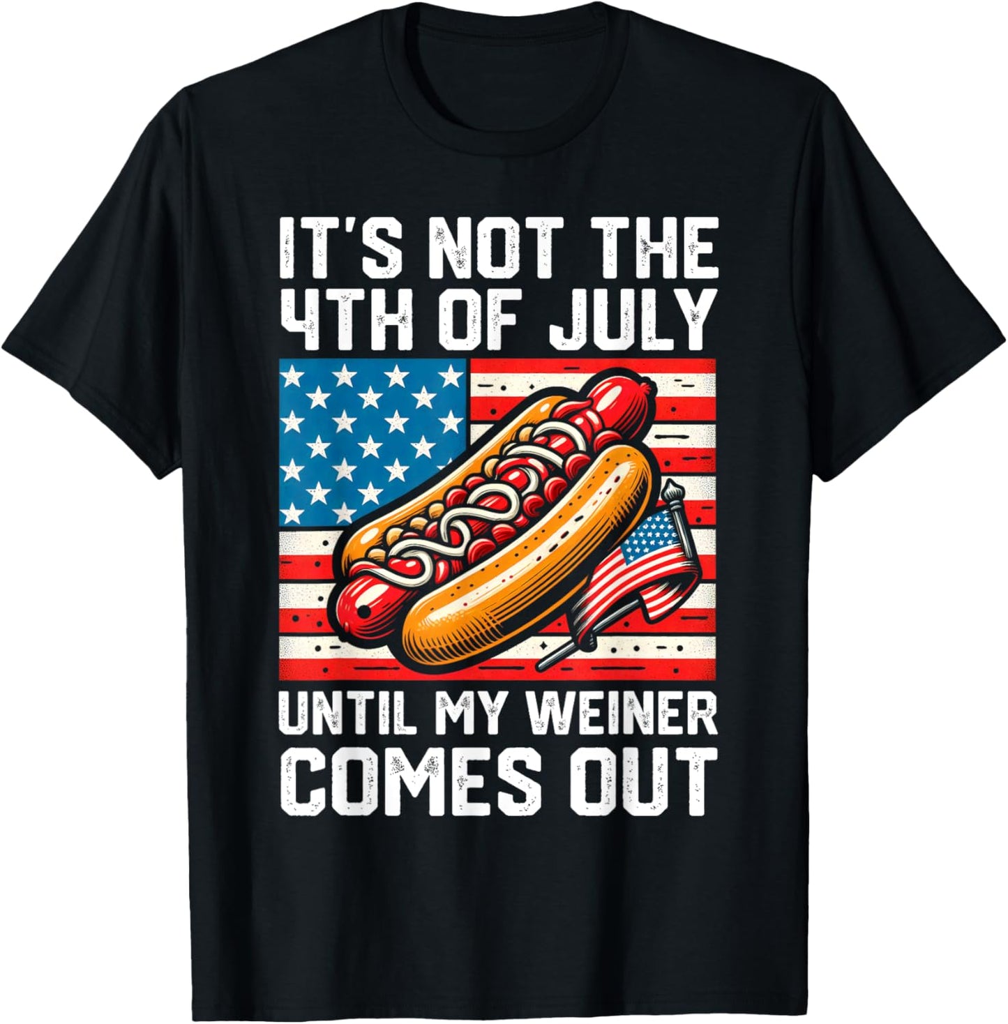 Hotdog American Flag 4th of July Women Men Kids Merica USA T-Shirt