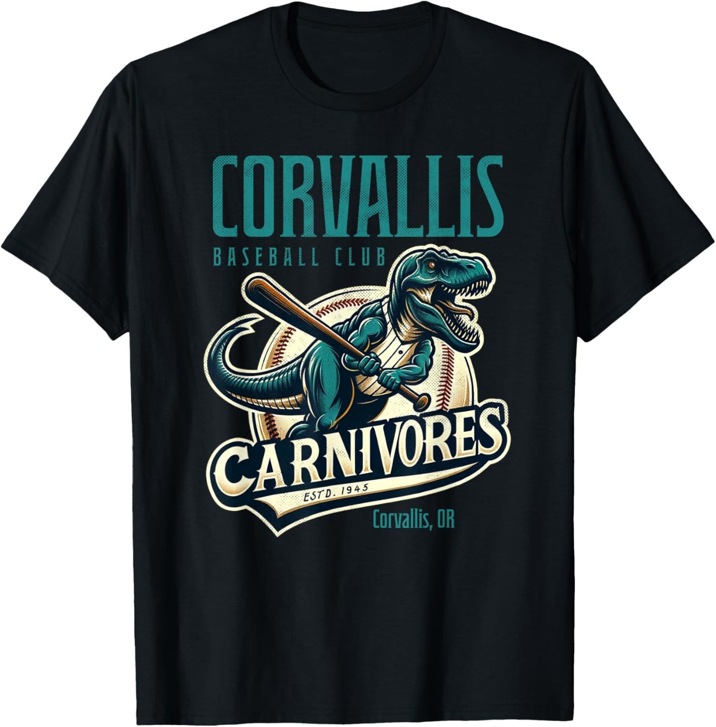 Corvallis Carnivores Retro Minor League Baseball Team T-Shirt