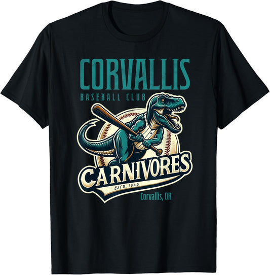 Corvallis Carnivores Retro Minor League Baseball Team T-Shirt