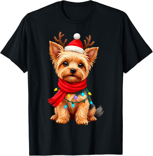 Yorkshire Terrier Santa Reindeer Christmas Yorkie Dog Lover T-Shirt