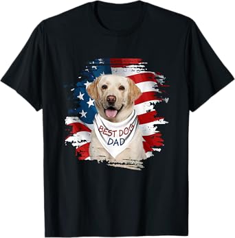 Best Labrador Dad Ever American Flag Dog Father's Day T-Shirt for Men Women
