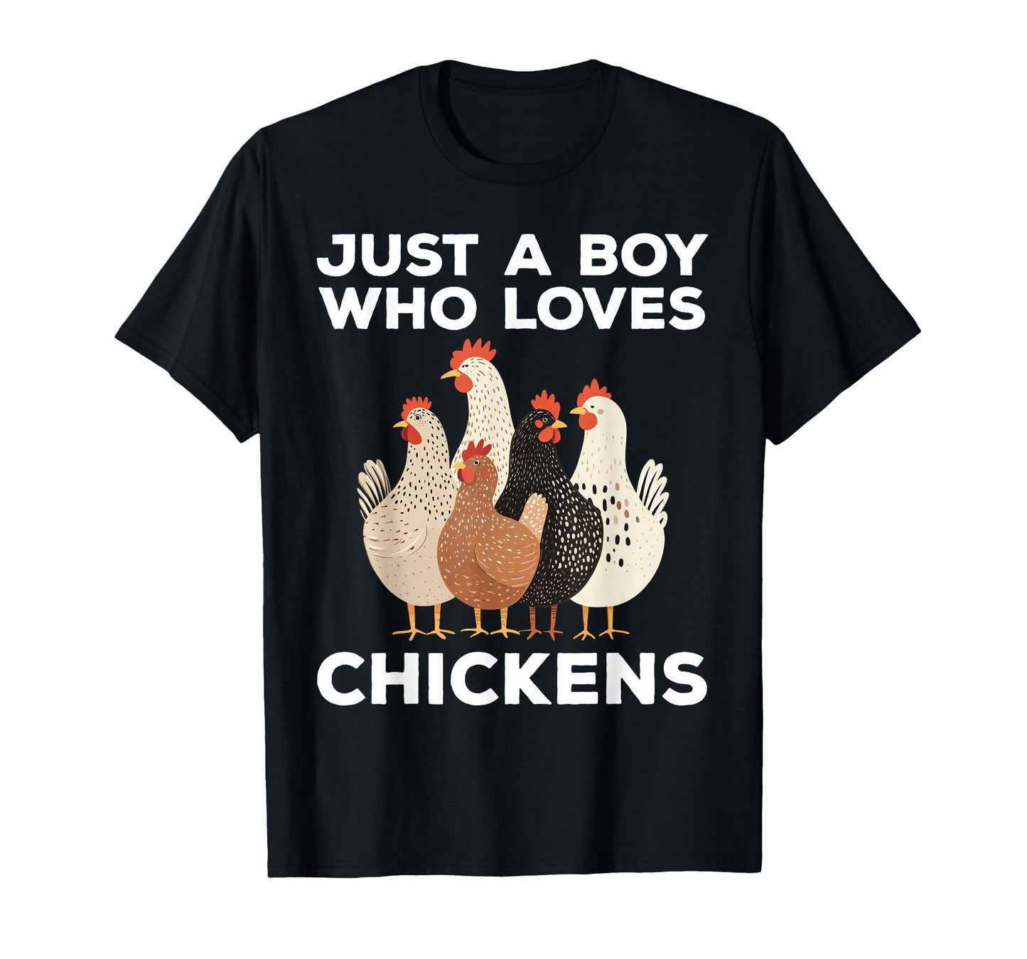 Just A Boy Who Loves Chickens Cute Chicken T-Shirt