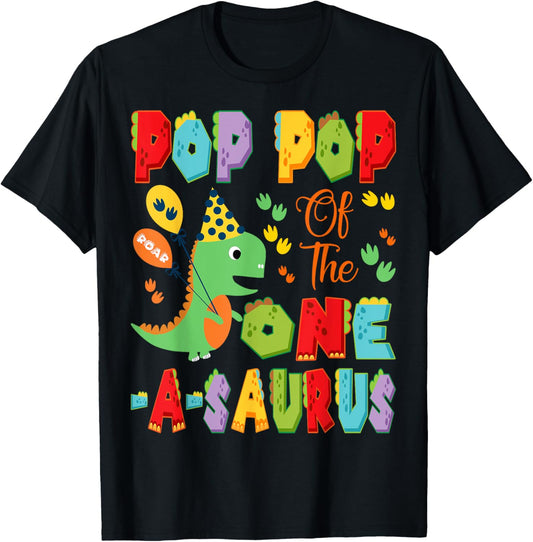 Pop Pop Of The One-A-Saurus 1St Birthday Boy Dinosaur T-Shirt