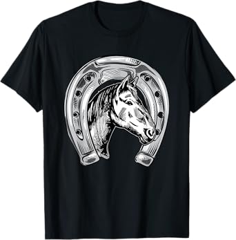 Horseshoe Horse Horseback Riding Lover Cowboy Cowgirl T-Shirt