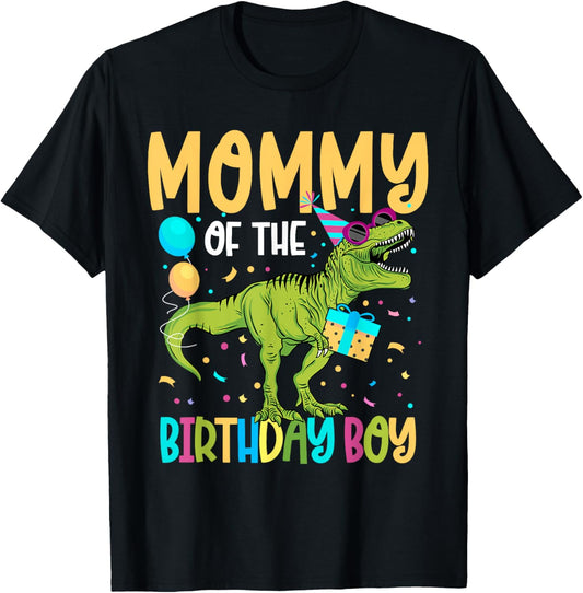 Mommy Of The Birthday Boy Family Matching Dinosaur Squad T-Shirt