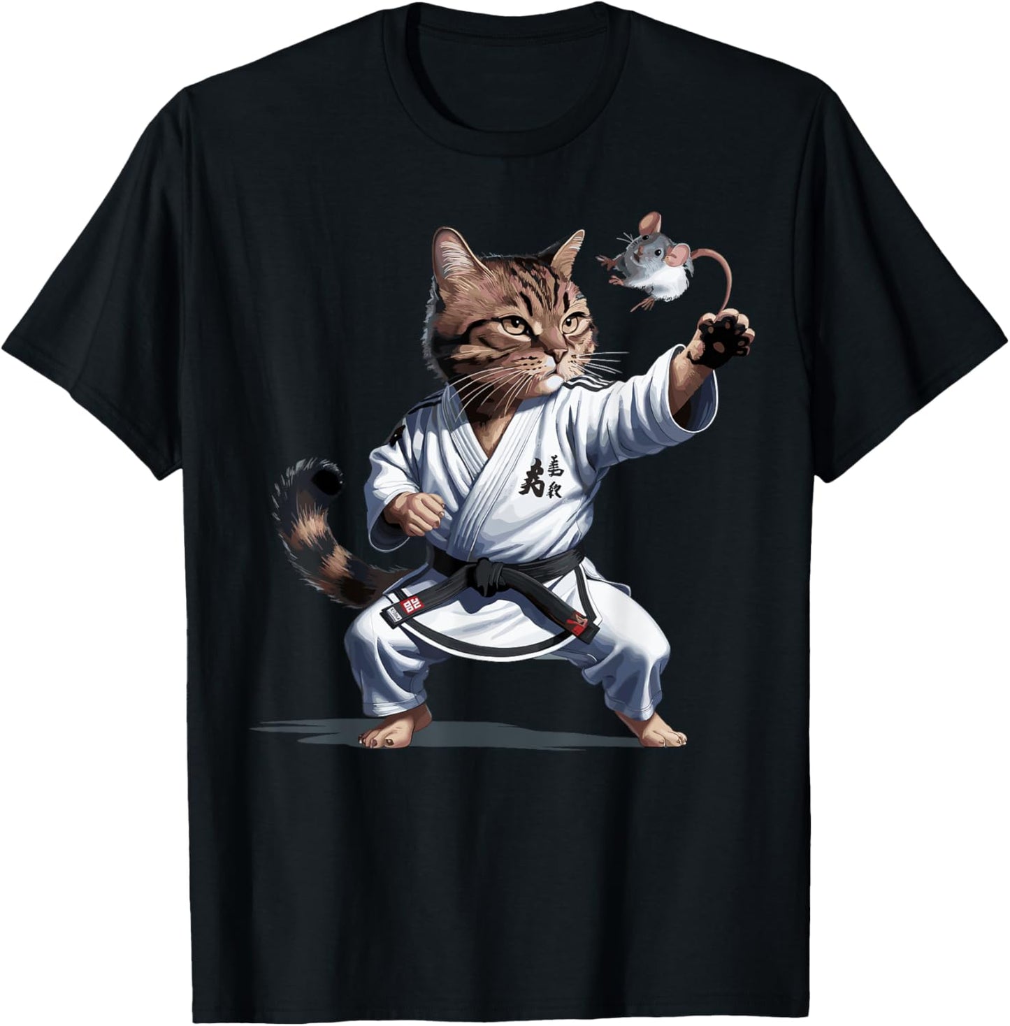 Martial Arts Cat Karate Black Belt Funny Fighter T-Shirt