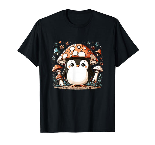 Penguin Cottagecore Mushroom T-Shirt