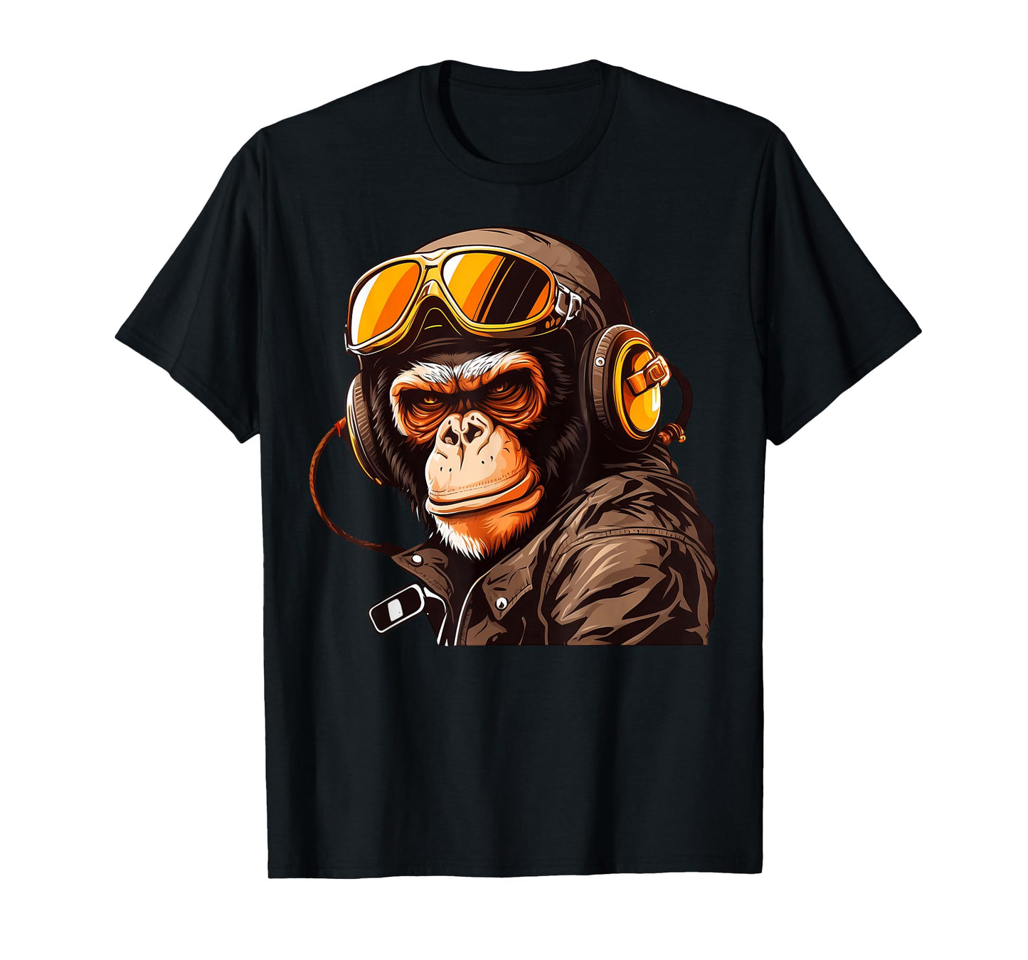 Cool Gorilla Monkey Ape In Sunglasses Pilot Flight Racing T-Shirt