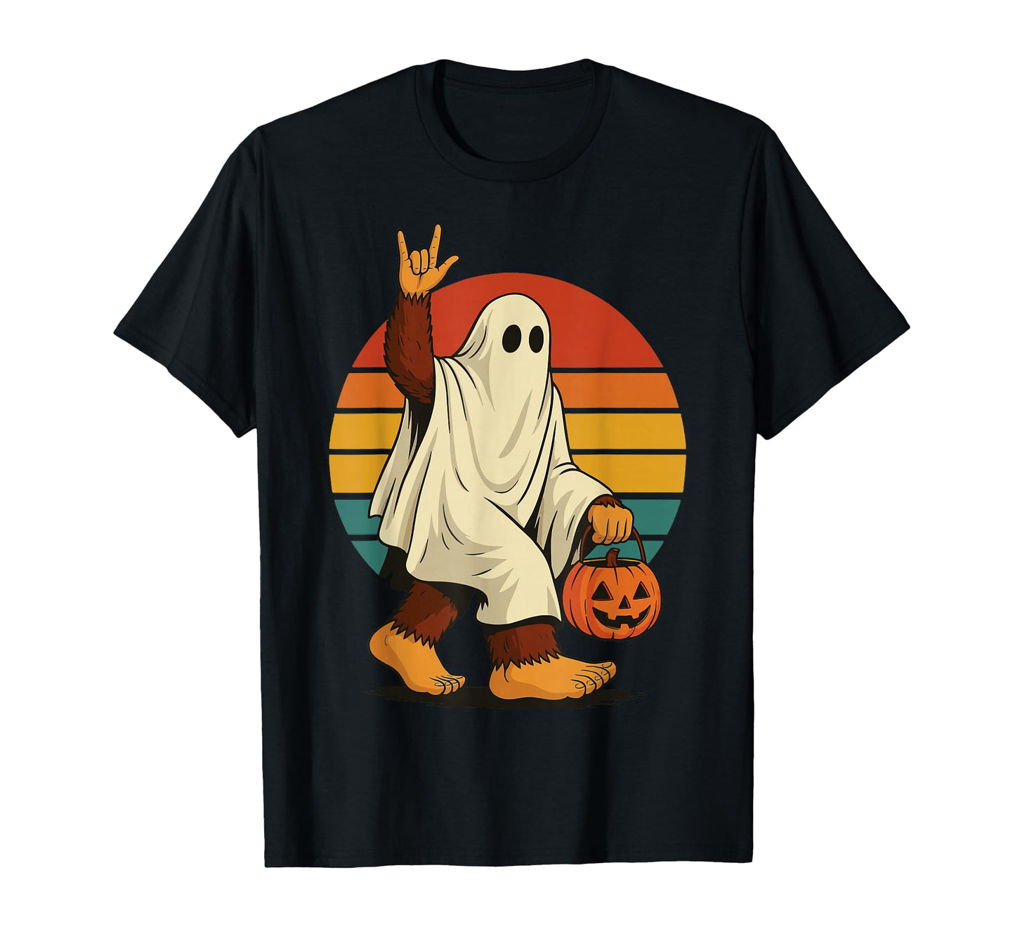Bigfoot Halloween Ghost T-Shirt